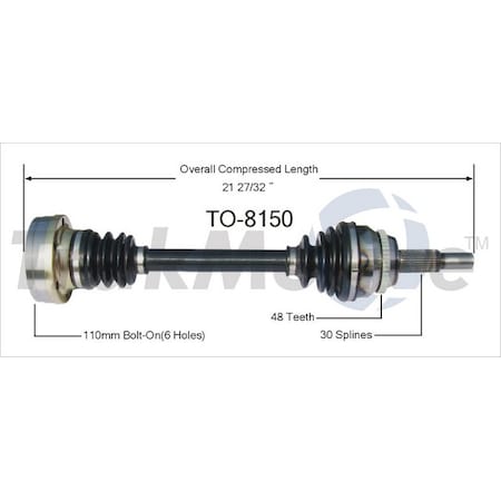 Surtrack Axle Cv Axle Shaft, To-8150 TO-8150